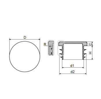 (25)Ümarkork TOLL ZO 48,3 (1 1/2"); seinale 4,0mm; RAL9005 (MUST)