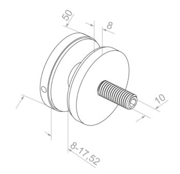 Punktkinnitus klaasile d=50mm; pikkus 15mm - Image 6