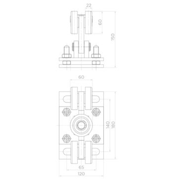 Liugvärava rullik 70*70/4mm; plastik rullikud; kiigel; kaalule kuni 400kg - Image 2