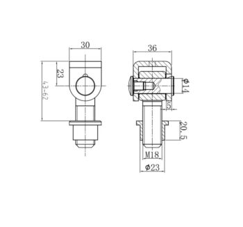 Hing M18, keevitatav, keerme osa galvaniseeritud, kandevõime: 80kg (2 hinge) - Image 2