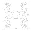 Dekoratiiv uksehing, L=215, H=248, pinnakatetta - Image 2