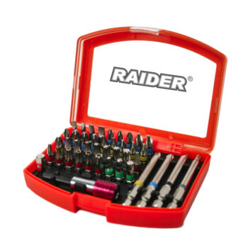 Raider kruvikeeraja otsikute komplekt 1/4″, 42 osa – magnetiline hoidik, Cr-V teras, karbis