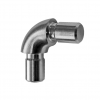 Nurgaühendus ümartorule 12*1,5mm, 90° nurk,  H=9mm, AISI 304, Satiin