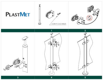 Klaasi-või lehtmetalli kinnitus Model 230P, klaasile 1,5-10,76mm, lisahoidja, ümarale 42,4mm, AISI 304, Satiin - Image 9