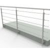Roostevaba käsipuu komplekt, küljeankruga, käsipuu 42,4mm, vahetorud 12mm, L3000 * H1000mm, AISI304, Satiin