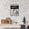 Seinakaunistus "Happy", 700*500/2mm, metallist, värvus must (RAL9005) - Image 2