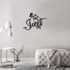 Seinakaunistus "Home sweet home II", 700*500/2mm, metallist, värvus must (RAL9005)