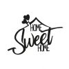 Seinakaunistus "Home sweet home II", 700*500/2mm, metallist, värvus must (RAL9005) - Image 3