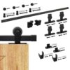 Liugukse/lükandukse tarvikute komplekt, topelt uksele, MINI pealt kinnitusega, L=1250mm, värvitud (MUST) - Image 4