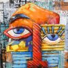 3D seinakunst CUBISM, H900 * 600mm, taasakasutatud metall - Image 5
