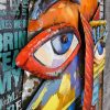 3D seinakunst CUBISM, H900 * 600mm, taasakasutatud metall - Image 6