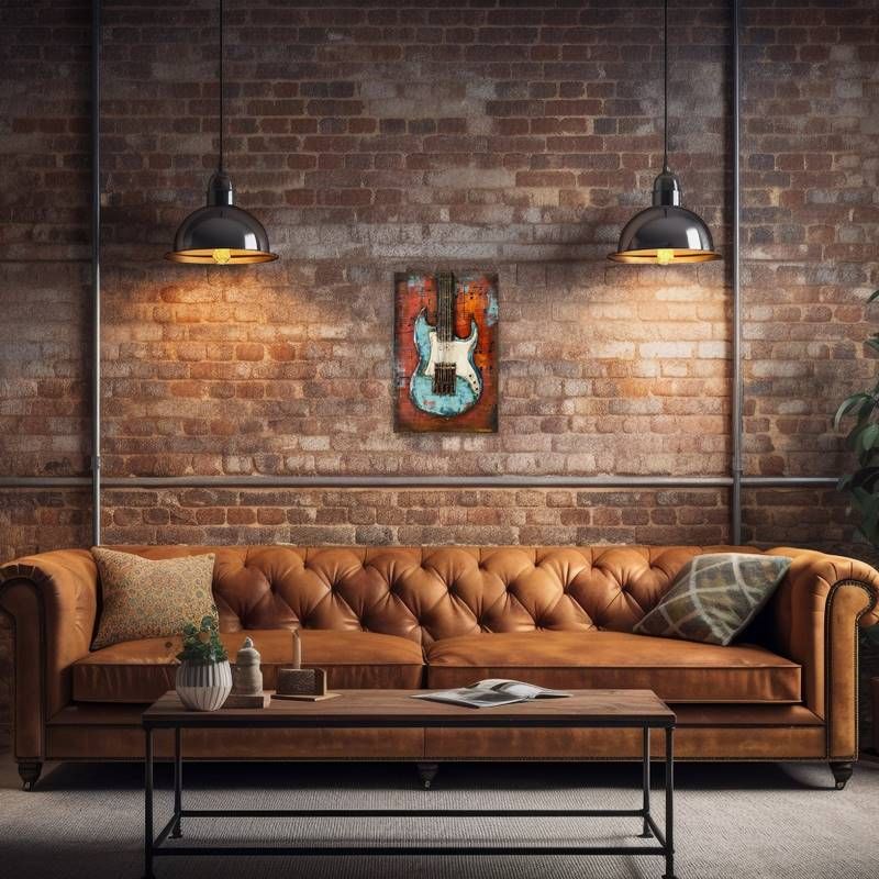 3D seinakunst Bluus taaskasutatud metallist