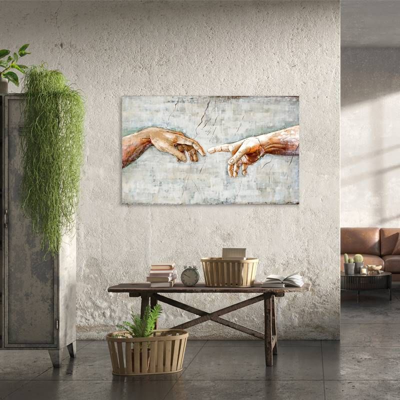 3D seinakunst Aadama loomine taaskasutatud metallist