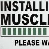Dekoratiivne metallist silt "INSTALLING MUSCLES" 200*300mm - Image 2