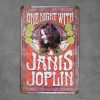 Dekoratiivne metallist silt "NIGHT WITH JANIS JOPLIN" 300*200mm