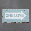Dekoratiivne metallist silt "ONE LOVE" 150*300mm