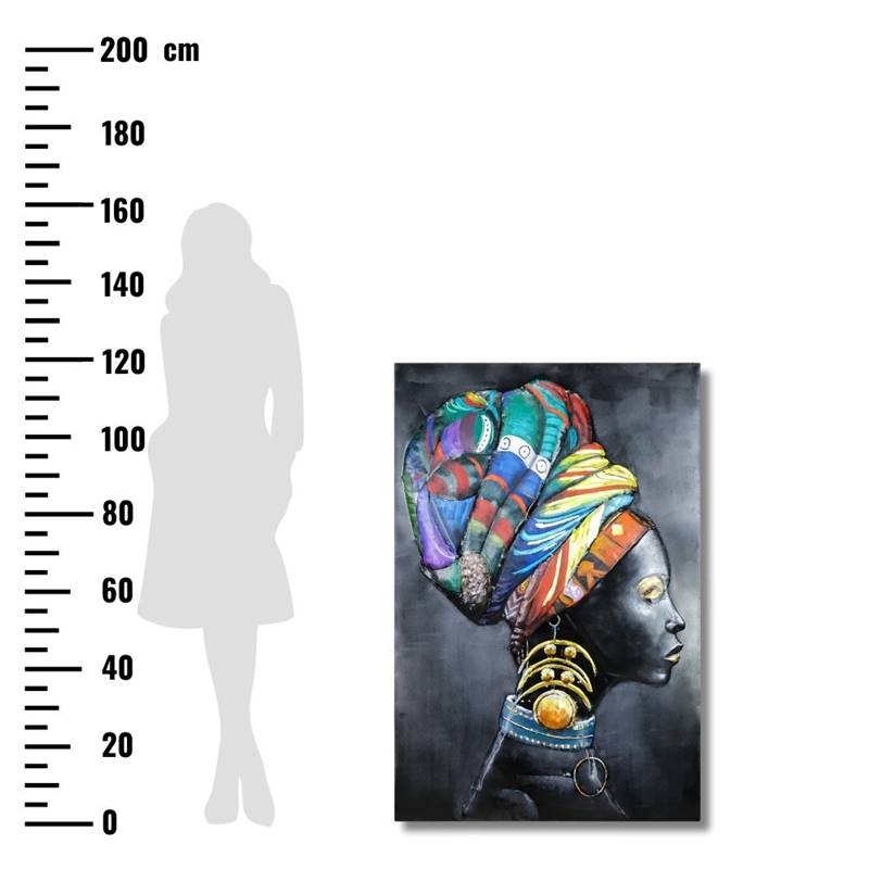 Taaskasutatud terasest 3D seinakunst Aafrika Leedi 2