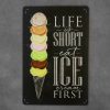 Dekoratiivne metallist silt "ICE CREAM" 200*300mm