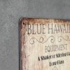 Dekoratiivne metallist silt "PAPER BLUE HAWAIIAN" 200*300mm - Image 3