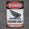 Dekoratiivne metallist silt "PARKING HONDA" 200*300mm