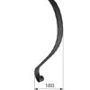 Sepispiirde käsipuu ots 40*5mm/L600mm/H180mm, pinnakatetta - Image 2