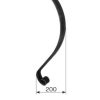 Sepispiirde käsipuu ots 40*11mm/L600mm/H200mm, pealt kumer, pinnakatetta - Image 2