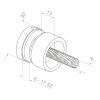 Punktkinnitus klaasile D=30/13mm; klaasile 6-17,52mm, keere M8*50, AISI 304, antratsiit - Image 3