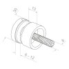 Punktkinnitus klaasile D=30/8mm; klaasile 6-12mm, keere M8*40, AISI 304, tume kroom, läikiv - Image 3
