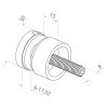 Punktkinnitus klaasile D=30/13mm; klaasile 6-17,52mm, keere M8*50, AISI 304, kuldne, poolläikiv - Image 3