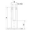 Klaasikinnitus põrandale H 182mm; klaasile 12-17,52mm, ümar ankruplaat AISI 304, must, Satiin - Image 5