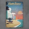 Dekoratiivne metallist silt "MIAMI BEACH" 200*300mm