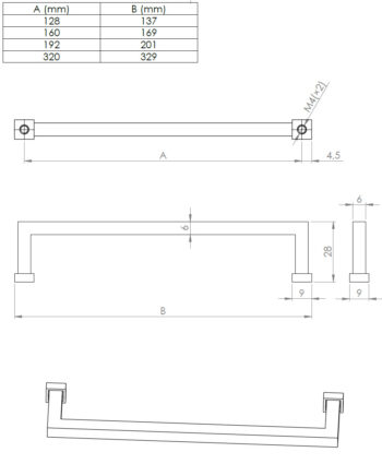 Kapi või sahtli käepide Bastone, pikkus 138mm kuni 330mm - Image 6