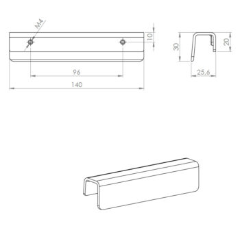 Kapi või sahtli käepide Linea, pikkus 140mm - Image 6