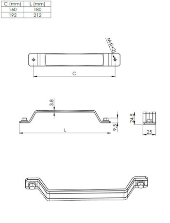 Kapi või sahtli käepide ja nupp Kentucky, pikkus 180mm kuni 212mm - Image 7