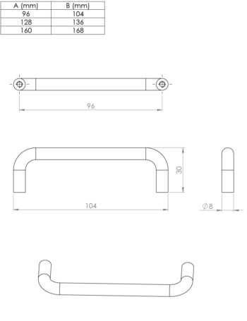 Kapi või sahtli käepide Ida, pikkus 112mm kuni 170mm - Image 3