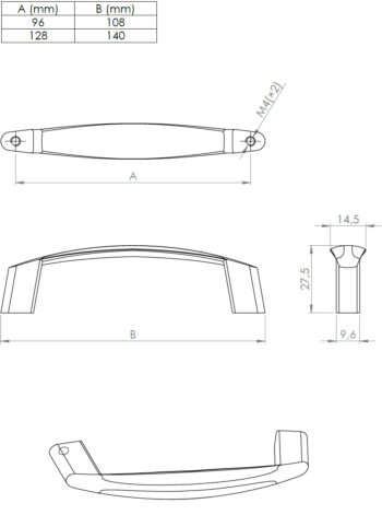 Kapi või sahtli käepide Nomina, pikkus 108mm ja 140mm - Image 3