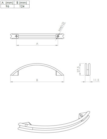 Kapi või sahtli käepide Fiona, pikkus 120mm - Image 4