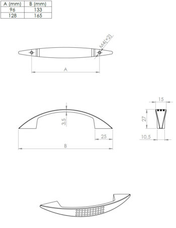 Kapi või sahtli käepide Ruona, pikkus 132mm ja 164mm - Image 3