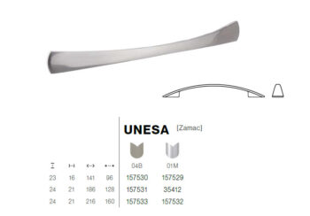 Kapi või sahtli käepide Unesa, pikkus 141mm kuni 216mm - Image 3