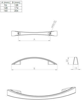 Kapi või sahtli käepide Vali, pikkus 140mm kuni 206mm - Image 4