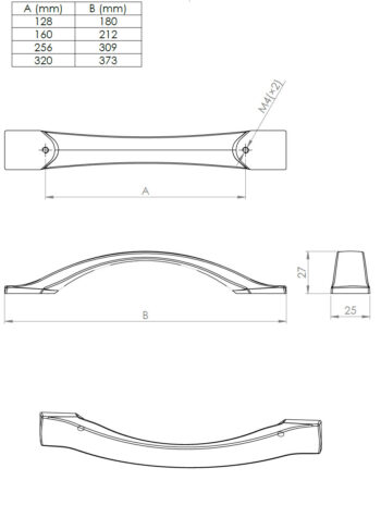 Kapi või sahtli käepide Sema, pikkus 181mm kuni 374mm - Image 5