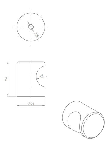 Kapi või sahtli nupp Ota, diam 20mm - Image 3