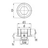 Keermega ümar+ jalg; PKJ 20mm, seinale 1,0-1,5mm; plastik keere M12*30mm; kaalule 150kg, RAL9005 (MUST) - Image 2