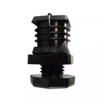 Keermega nelikant + jalg; PKJ 25*25mm, seinale 1,0-2,0mm; plastik keere M16 * 60mm; kaalile 150kg, RAL9005 (MUST)