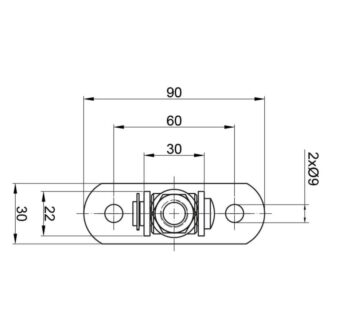 Polthing M12*137mm; keere L=105mm; plaat 30*90/3mm, reguleeritav; tsink, kandevõime: 60kg (2 hinge) - Image 2