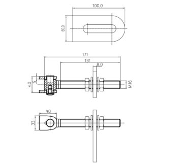 Hing M16, 180 kraadi avatav, keevitatav, keere tsink - Image 2