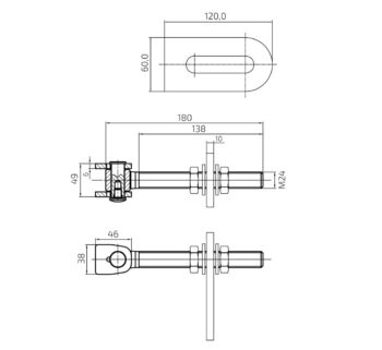 Hing M24, 180 kraadi avatav, keevitatav, keere tsink - Image 2