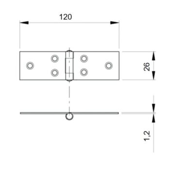 Kruvitav uksehing 120*26/1,2mm, roostevaba AISI 304 - Image 2