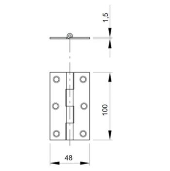 Kruvitav uksehing 48*100/1,5mm, roostevaba AISI 304 - Image 2