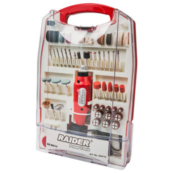 Raider RD-MG14 miniotsfrees – 230V & 12V toide, 110 tarvikut, 16000 p/min - Image 4